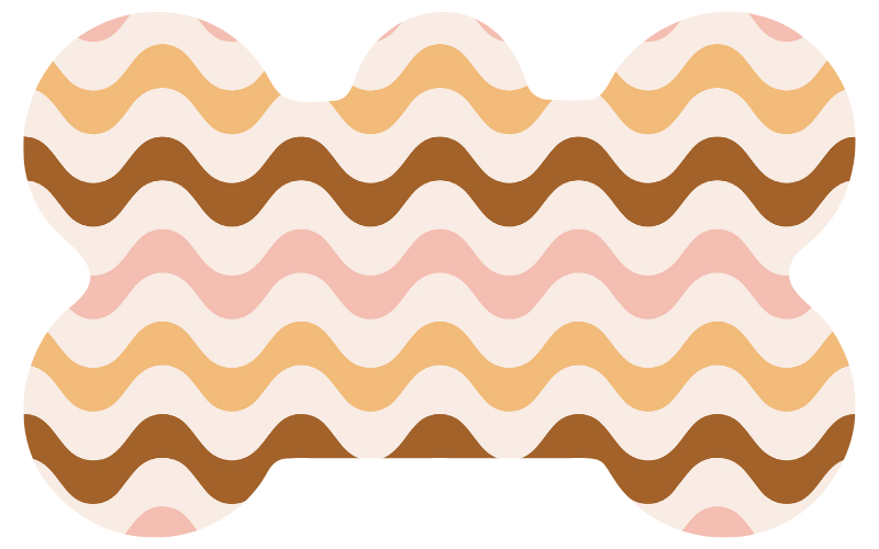 Pink & Brown Horizontal Wave Stripe Tag