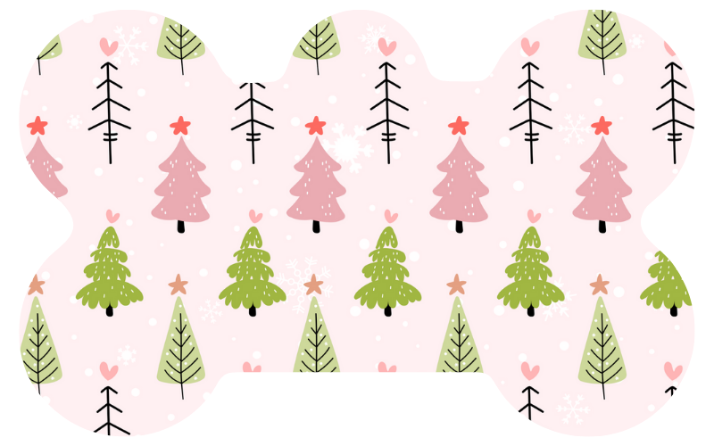 Pink Cutee Christmas Trees Tag