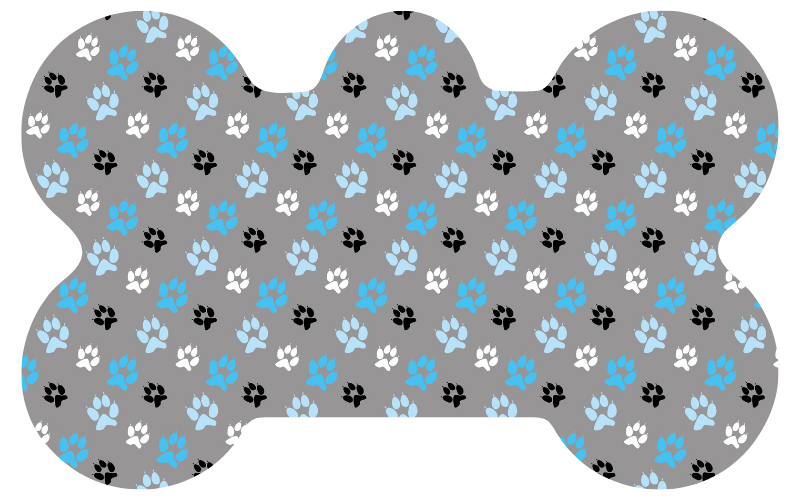 Baby Blue & Gray Paw Print Tag