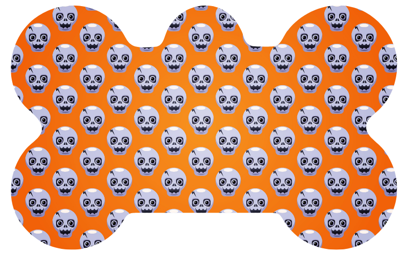 Orange & Gray Cartoon Skull Tag