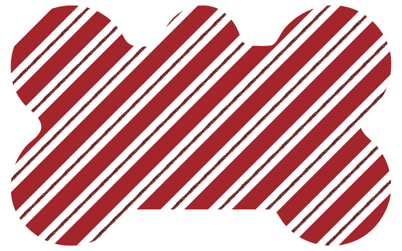 Glitter Striped Christmas Tag
