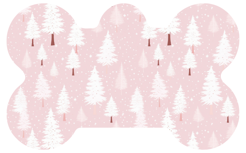 Pink Snowy Christmas Trees Tag