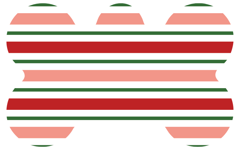 Red & Green Big/Little Stripe Tag