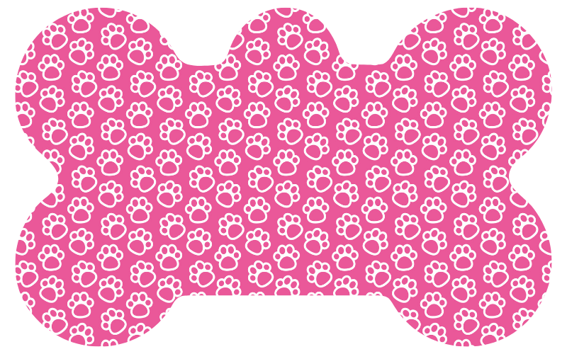 Pink & White Paw Print Tag
