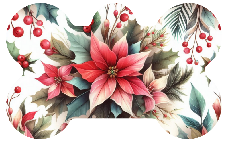 Pink Christmas Flower Tag