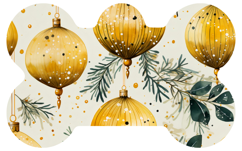Gold Christmas Ornaments Tag