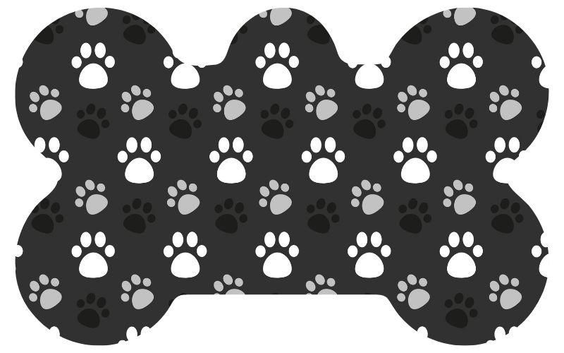 Black & White Paw Print Tag