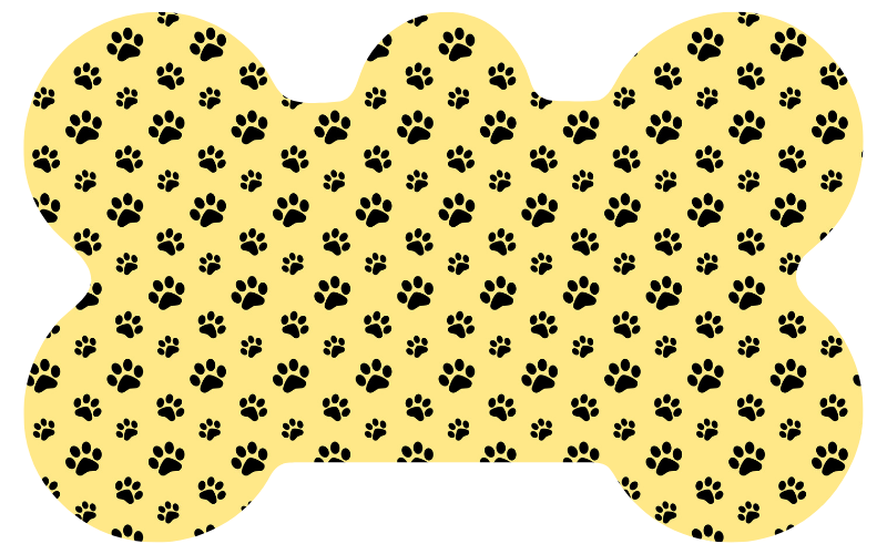 Black & Yellow Paw Print Tag