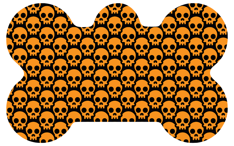 Orange & Black Skull Tag