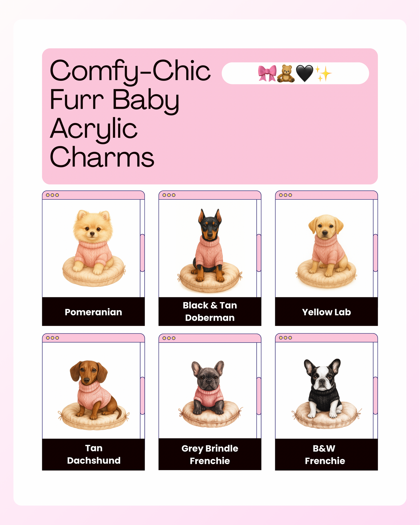 Comfy-Chic Furr Baby Acrylic Resin Charms