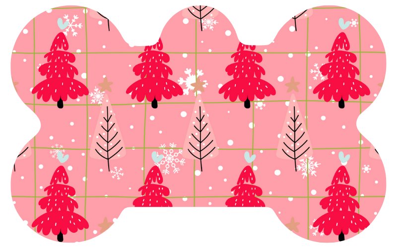 Pink Snowy Christmas Trees Tag