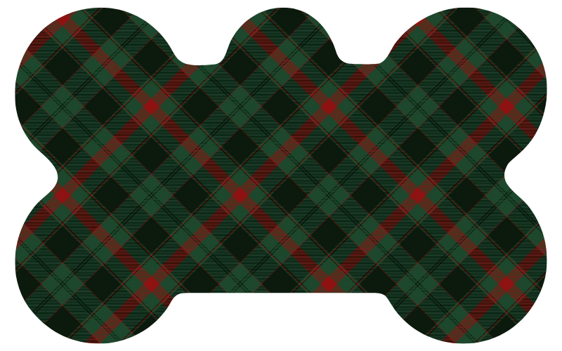Green Plaid With Red Thin Stripes Tag