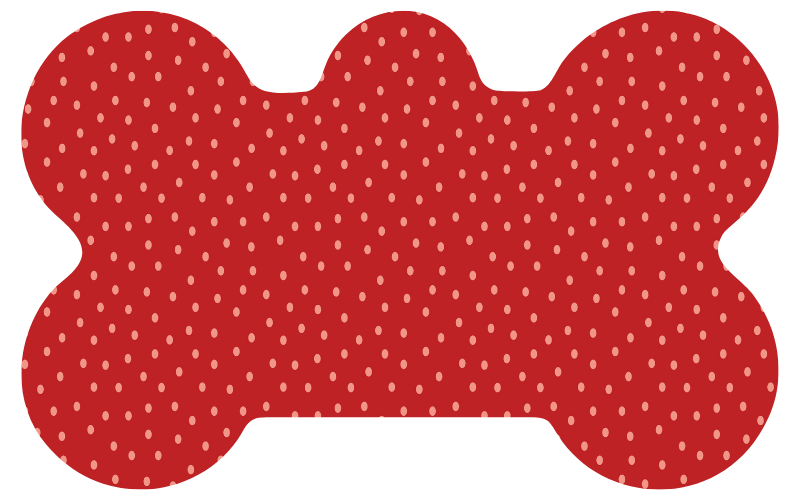 Red with Light Pink Polka Dot Tag