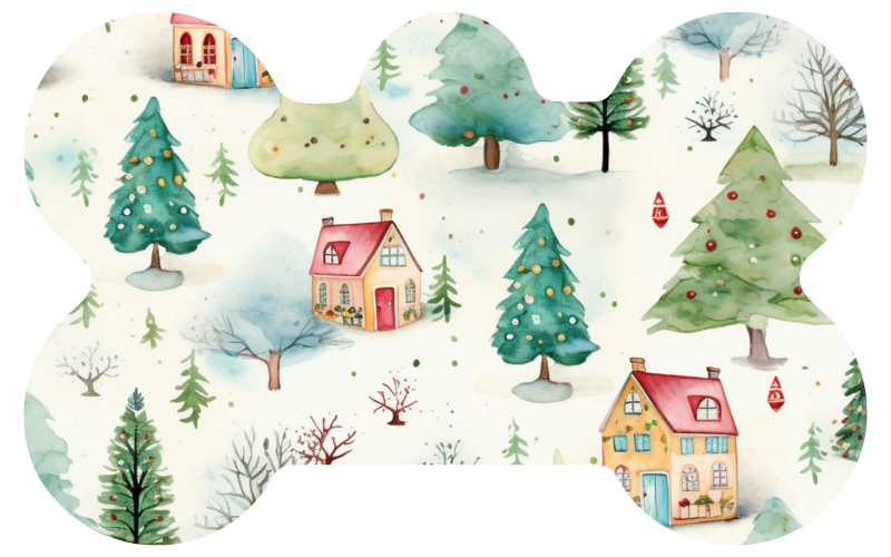 Snowy Christmas Village Tag