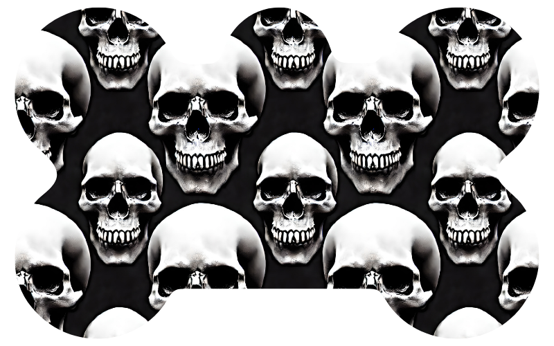 Black & Gray Skull Tag