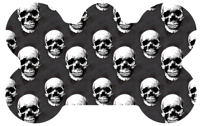 Gray Smiling Skull Tag