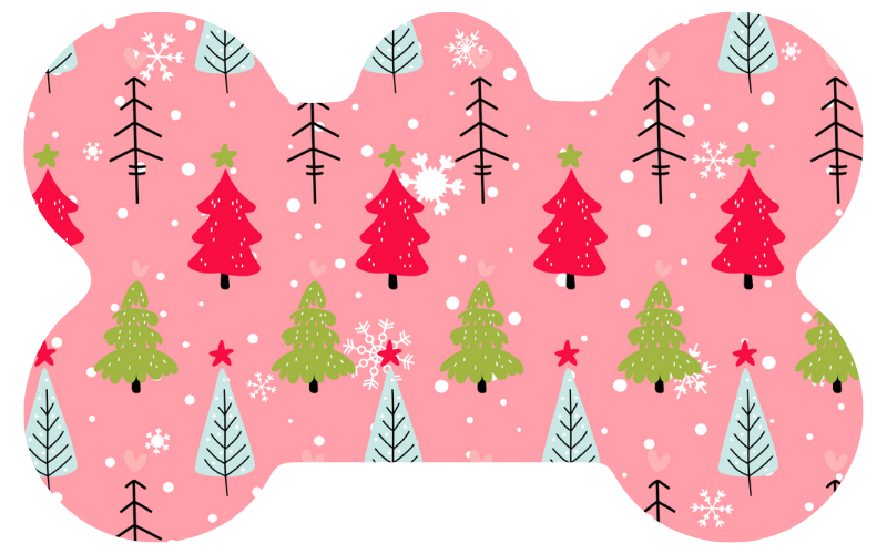 Pink Cutee Christmas Trees Tag
