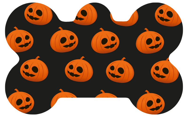 Black & Orange Pumpkin Face Halloween Tag