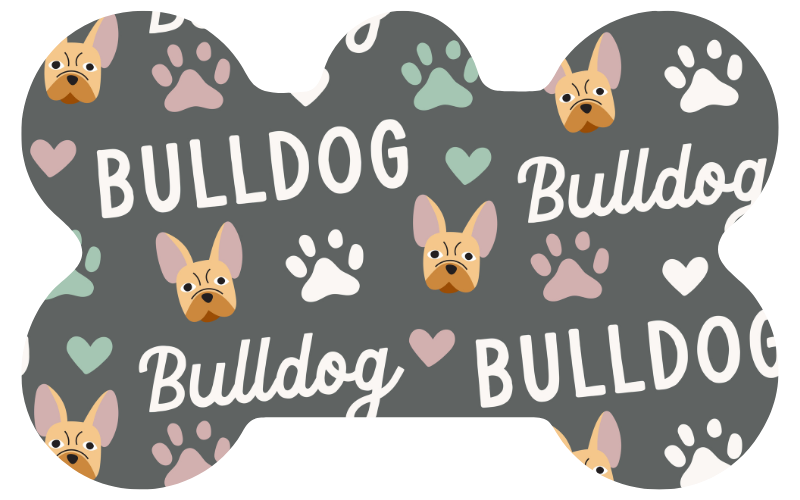 French Bulldog Heart & Paw Print Tag