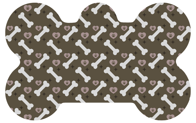 Brown Bone/Heart Paw Tag