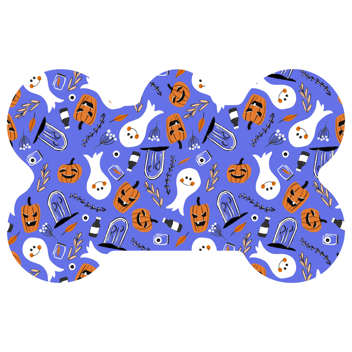 Purple RIP Ghost/Pumpkin Halloween Tag