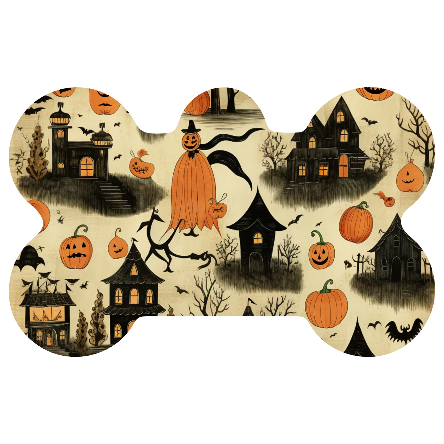 Haunted Pumpkin Town Halloween Tag