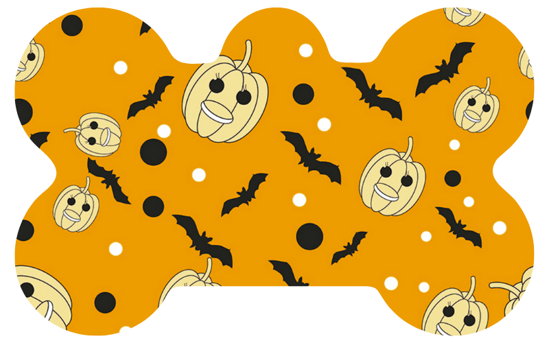 Pumpkins & Black Bats Halloween Tag