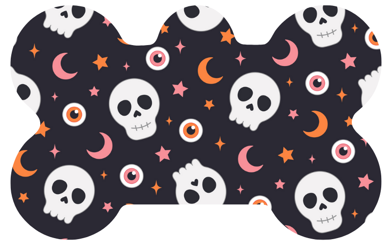 Black Skulls & Eyes Halloween Tag