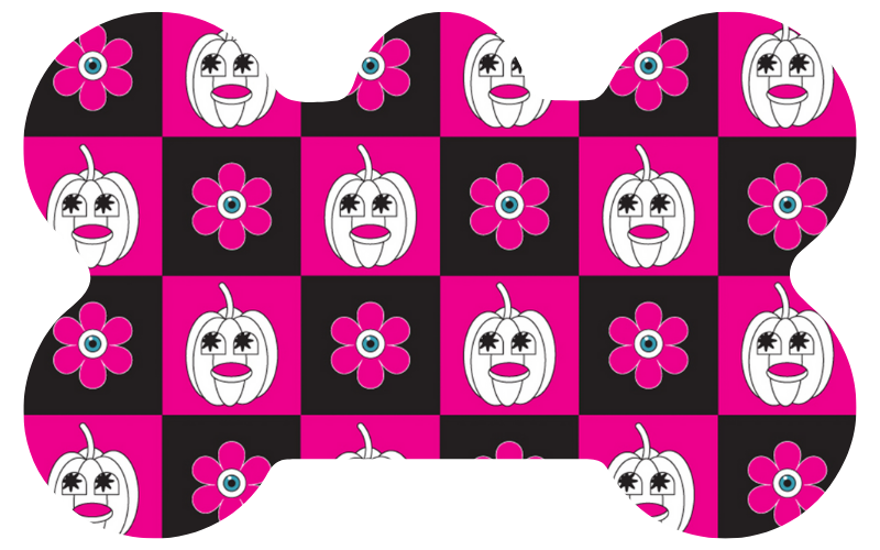 Pink & Black Retro Halloween Tag