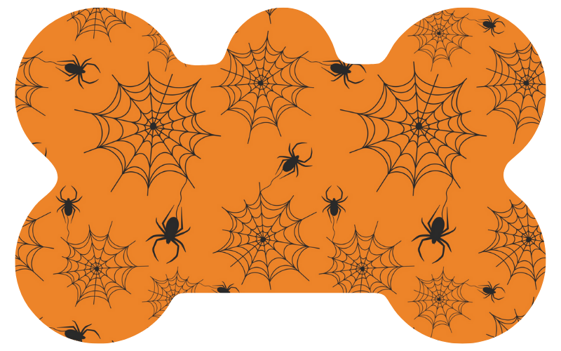 Black & Orange Spider Webs Halloween Tag