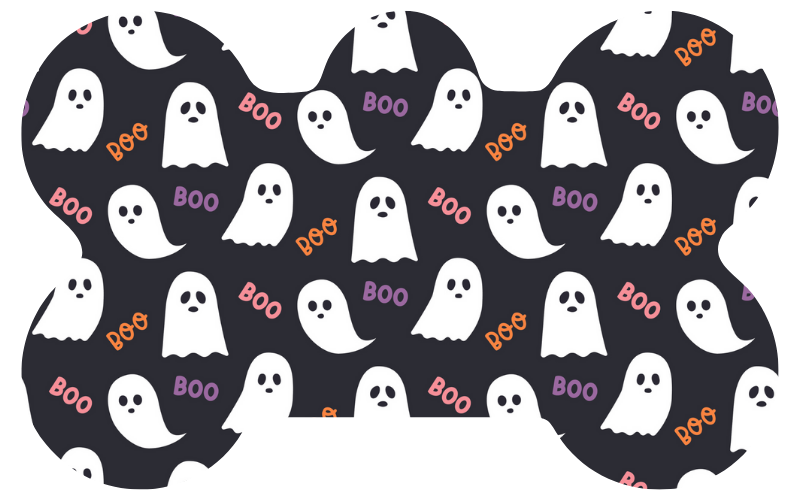 Black Boo Ghost Halloween Tag