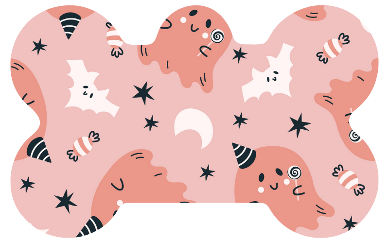 Cute Ghost & Bat Halloween Tag