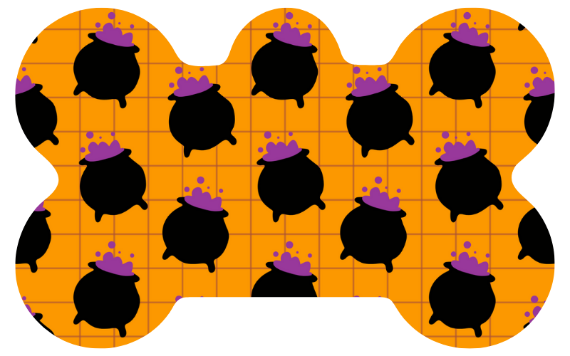 Purple Potion Cauldron Halloween Tag