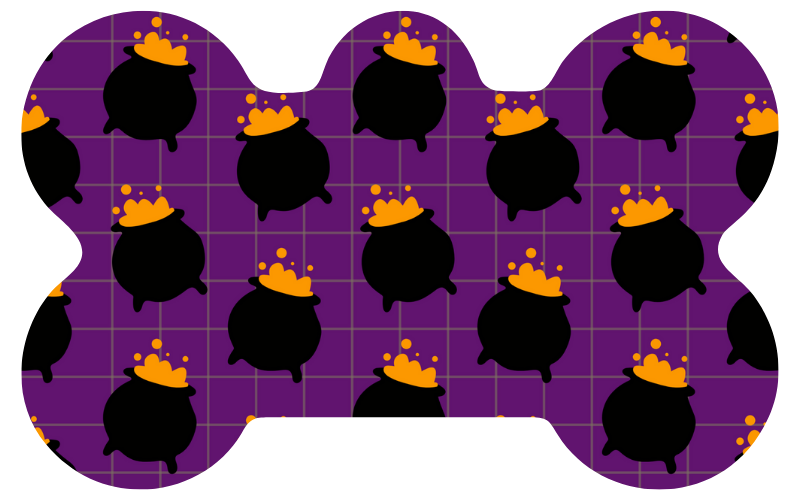 Orange Potion Cauldron Halloween Tag