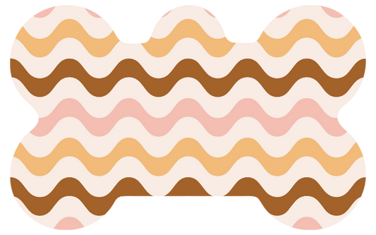 Pink & Brown Horizontal Wave Stripe Tag