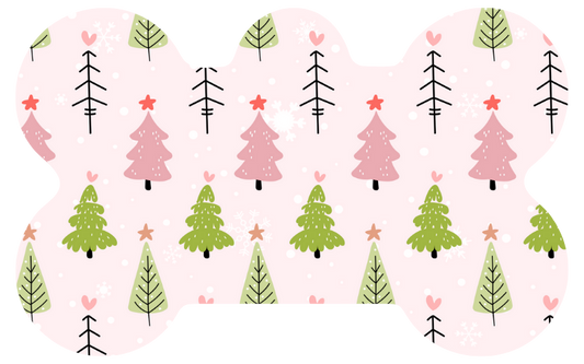 Pink Cutee Christmas Trees Tag