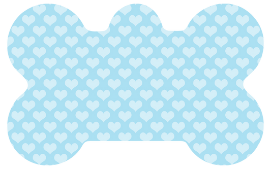 Blue and White Heart Tag