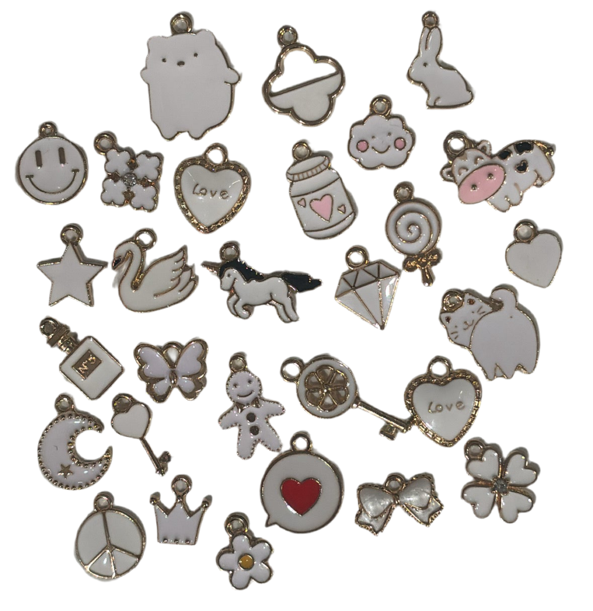 White colored charms