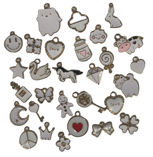 White colored charms