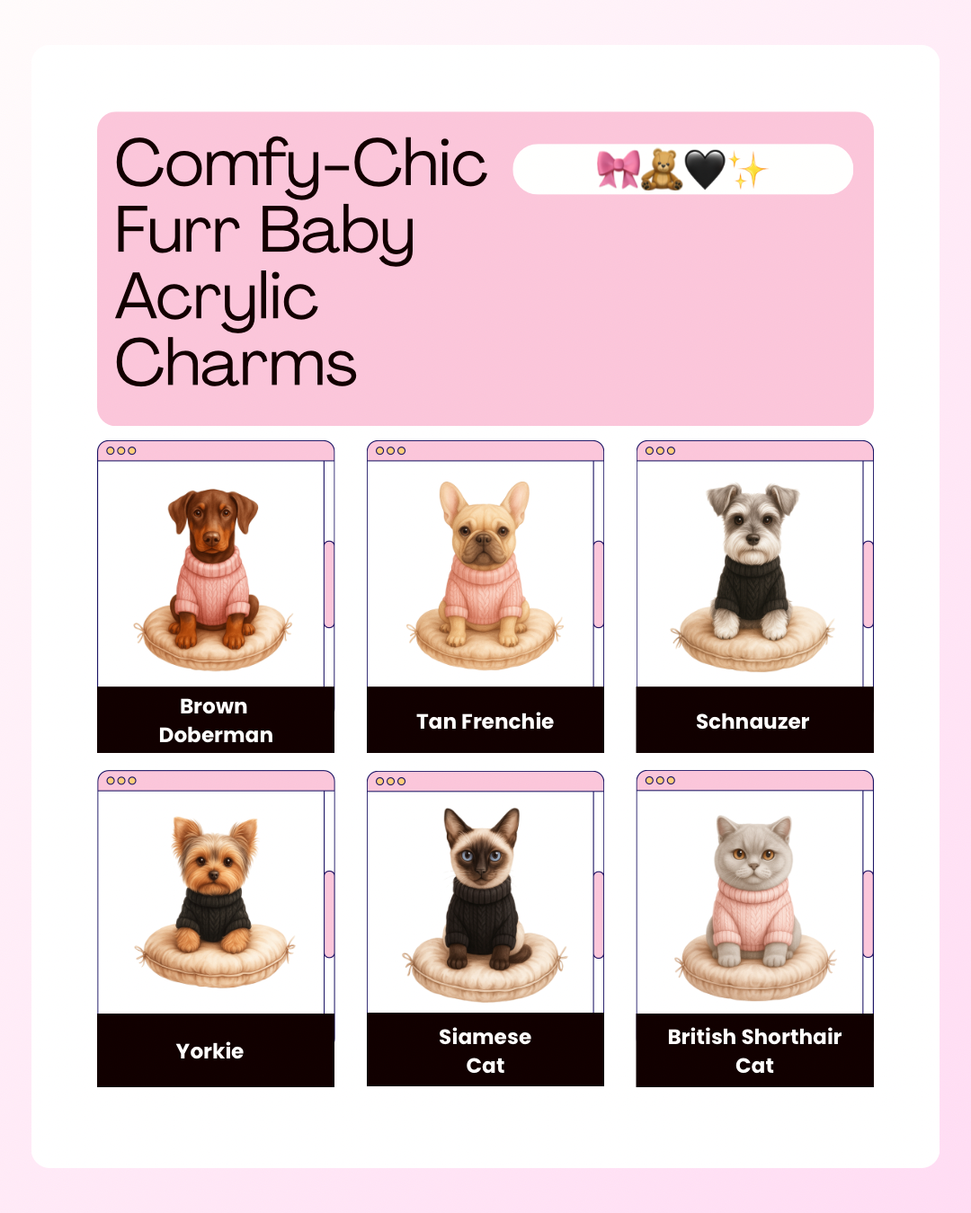 Comfy-Chic Furr Baby Acrylic Resin Charms