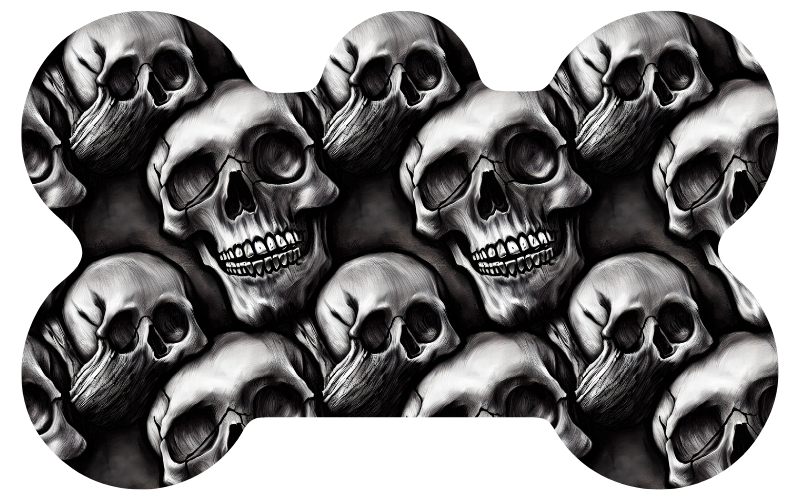 Gray Melting Skull Tag