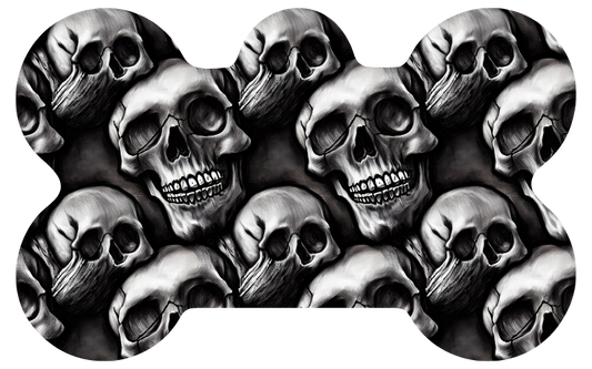 Gray Melting Skull Tag