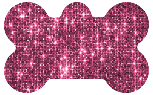 Hot Pink Disco Glitter Tag