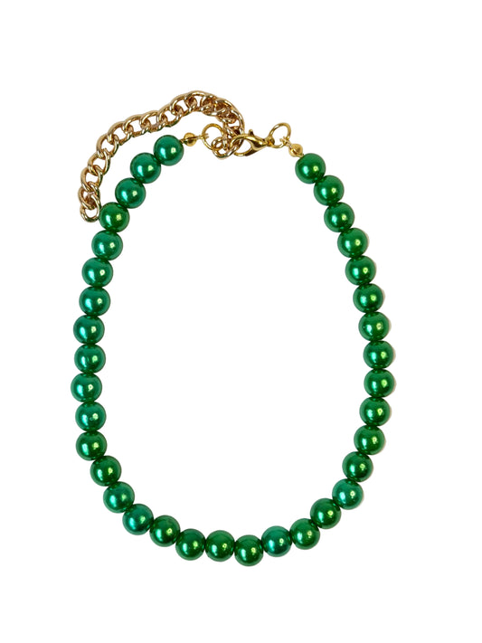 Dark Green Bead Necklace