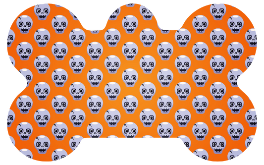 Orange & Gray Cartoon Skull Tag