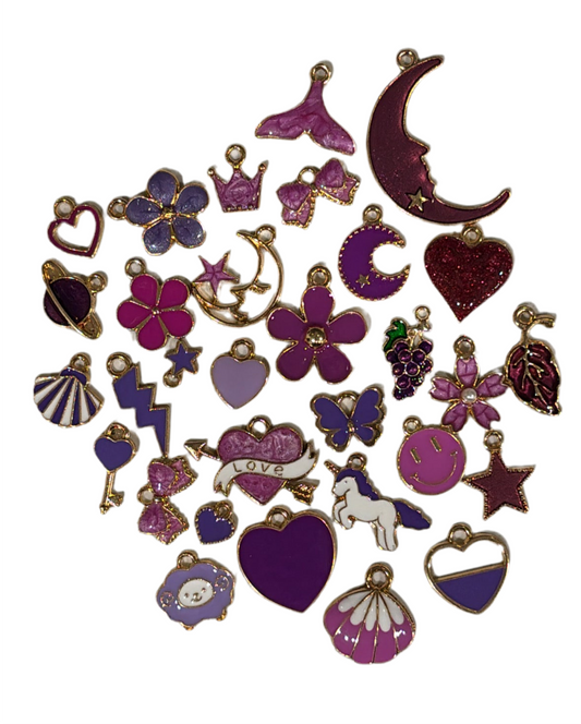 Purple colored charms