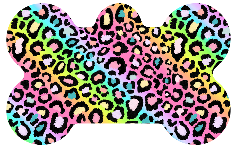 Faded Rainbow Leopard Tag