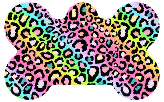 Faded Rainbow Leopard Tag