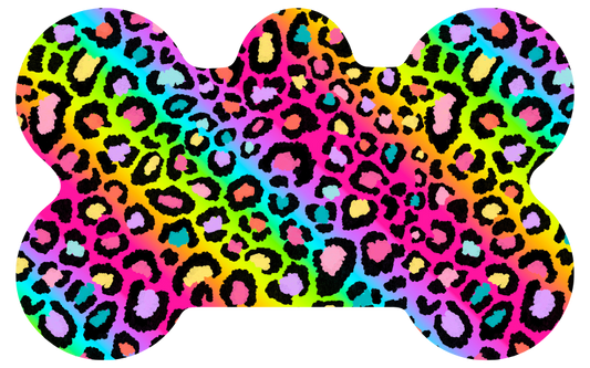Colorful Rainbow Leopard Tag