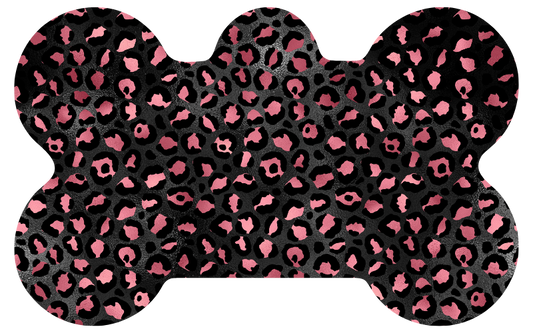 Black and Hot Pink Leopard Print Tag